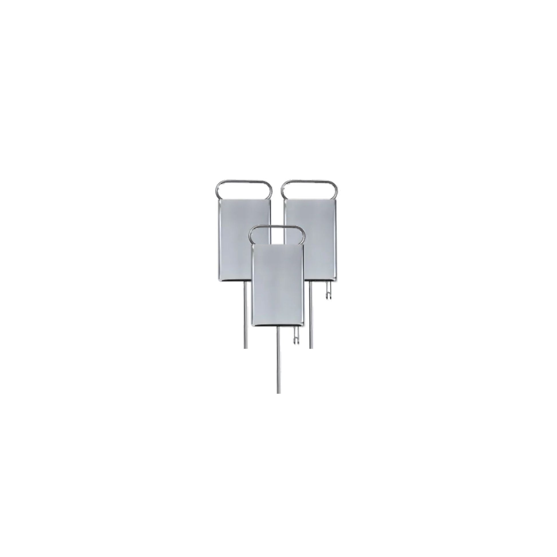 Contest 'Longest Drive' fairway marker set with two silver steel signs on stakes for golf competitions; writable face