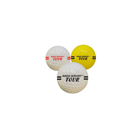 Tour Feel golf balls for range practice with dual-color design for consistent flight and durability